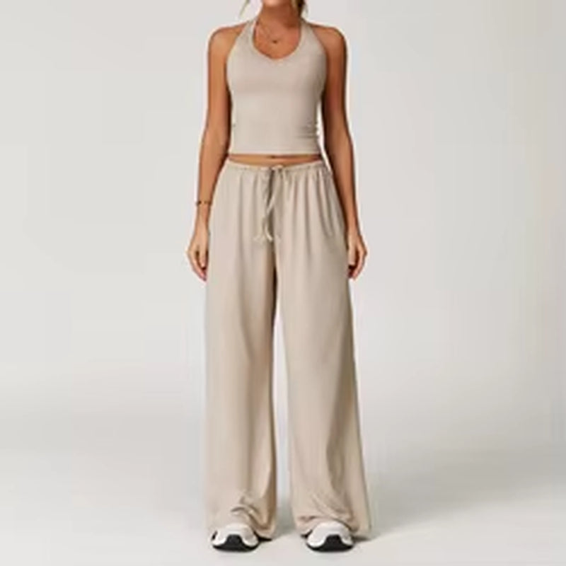 Women'S Gym Fitness Wear 2-Piece Yoga Set Breathable Loose Exercise Clothing for Running Training Solid Shorts Design Wholesale