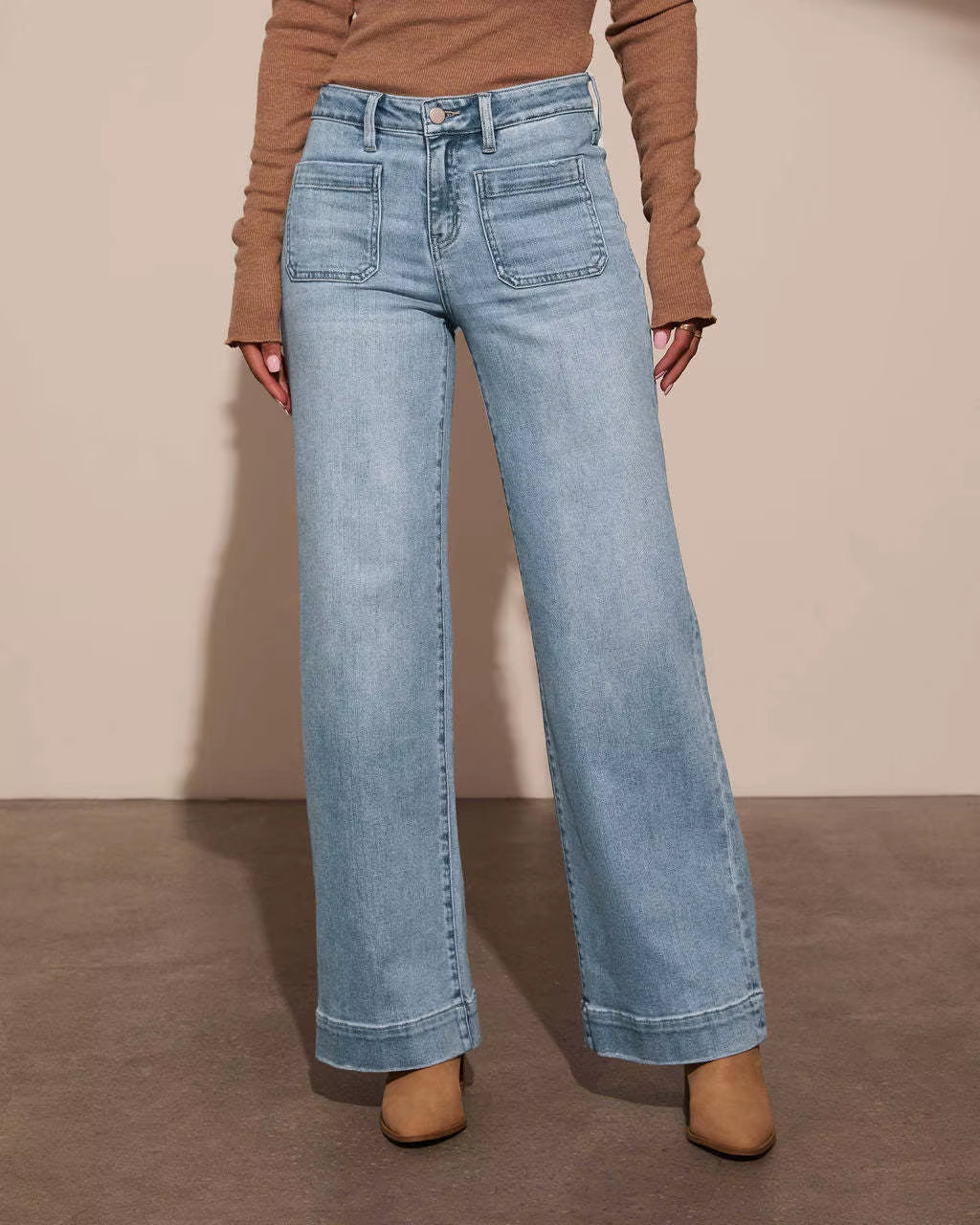High-Waisted Women'S Jeans for Spring 2026 New Style Featuring Slimming Wide-Leg and Retro Charm Straight-Leg Pants