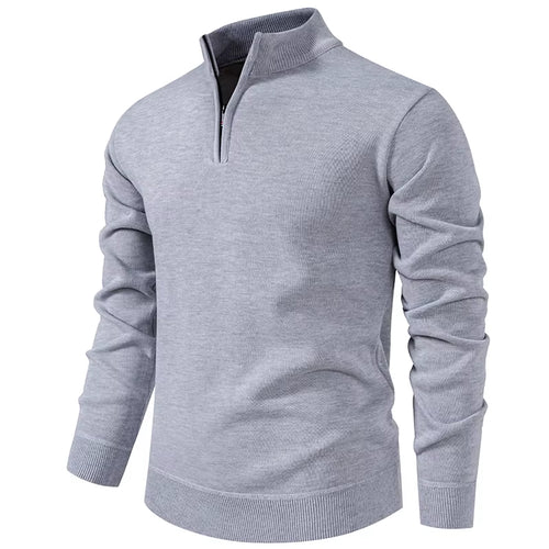 Autumn and Winter Men'S Casual Joker Half Zipper plus Velvet Padded Pullover Sweater Coat