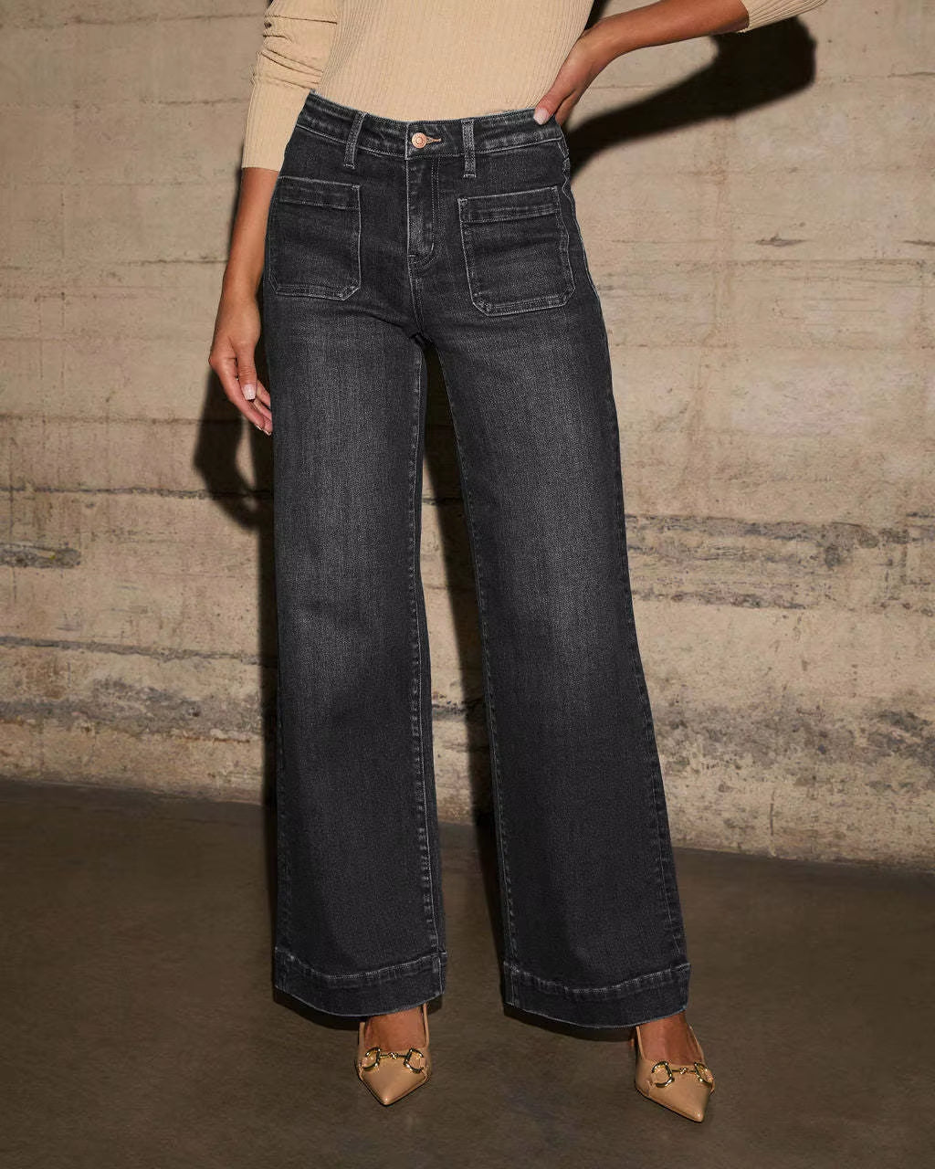 High-Waisted Women'S Jeans for Spring 2026 New Style Featuring Slimming Wide-Leg and Retro Charm Straight-Leg Pants