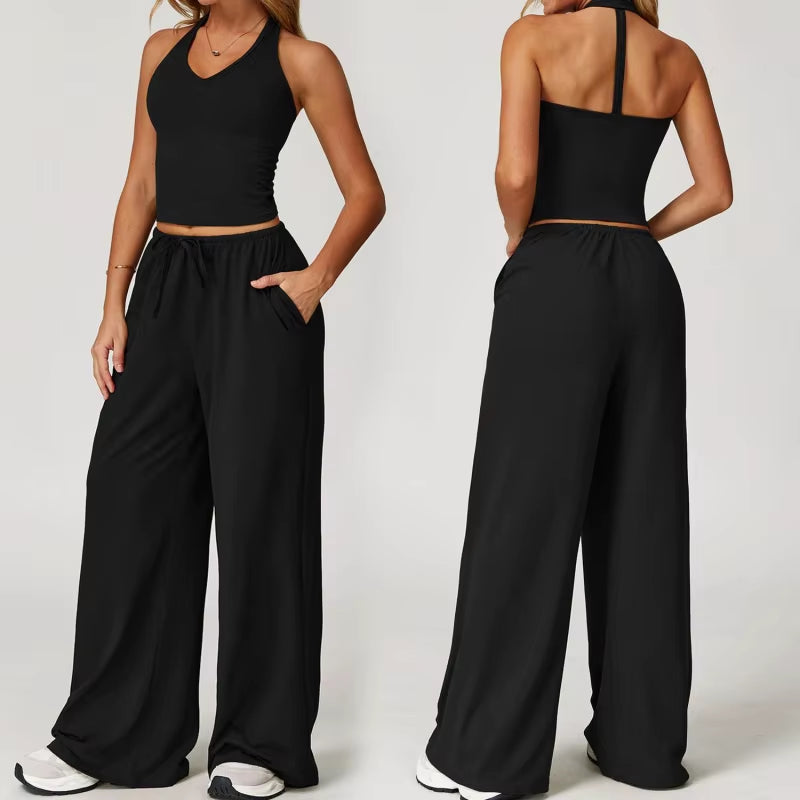 Women'S Gym Fitness Wear 2-Piece Yoga Set Breathable Loose Exercise Clothing for Running Training Solid Shorts Design Wholesale