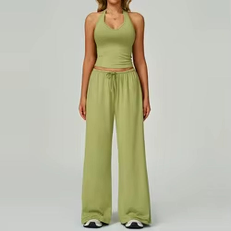 Women'S Gym Fitness Wear 2-Piece Yoga Set Breathable Loose Exercise Clothing for Running Training Solid Shorts Design Wholesale