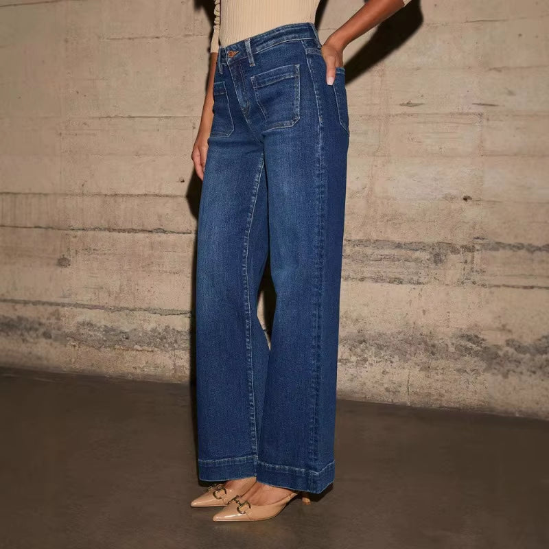 High-Waisted Women'S Jeans for Spring 2026 New Style Featuring Slimming Wide-Leg and Retro Charm Straight-Leg Pants